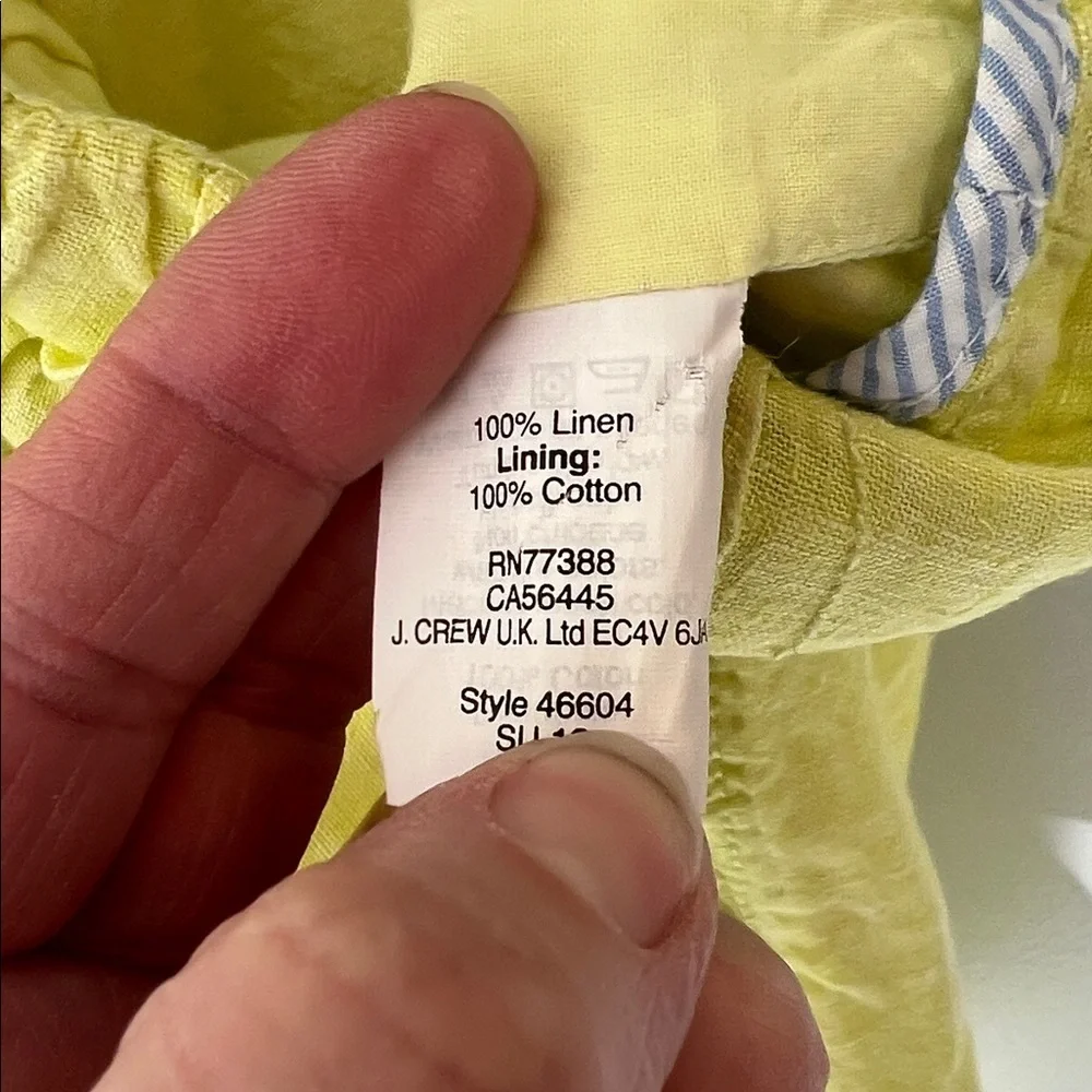 J. Crew Preppy Light Yellow Retro Linen Skirt Sz 4